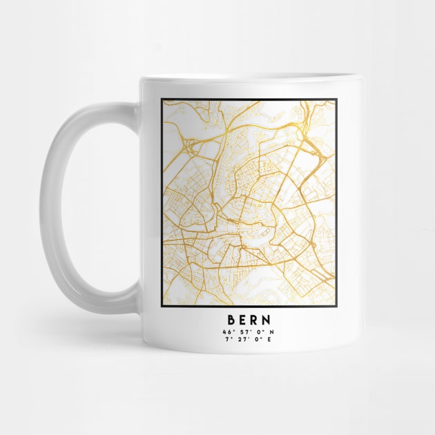 BERN SWITZERLAND CITY STREET MAP ART by deificusArt